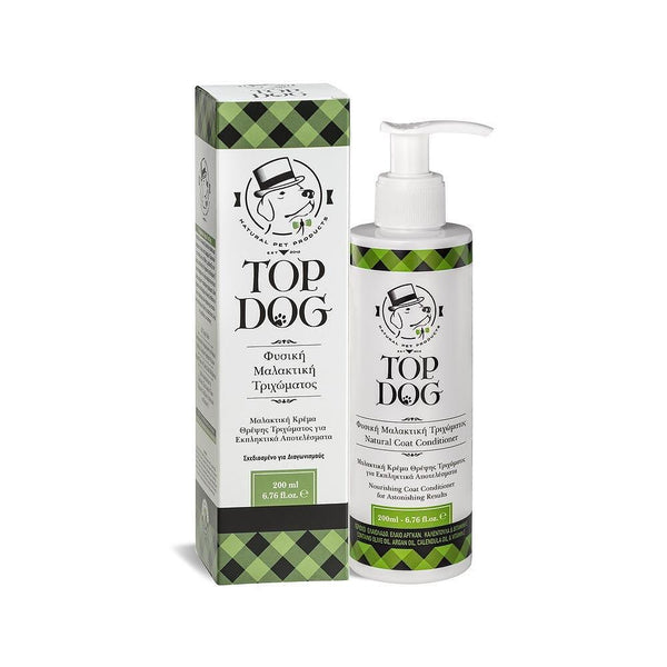 Top Dog natural coat conditioner 200ml for hydration, nourishment, and shine for pets.
