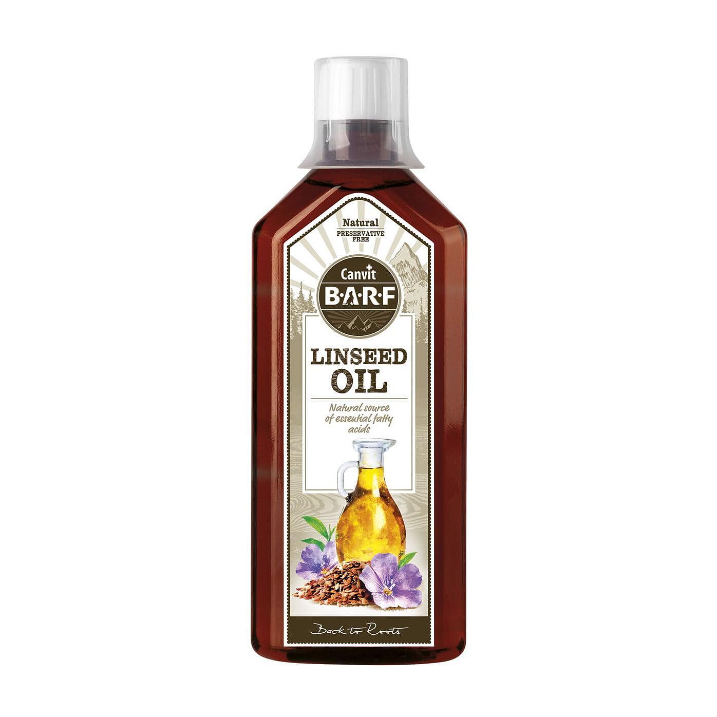 CANVIT Leneno масло 500ml, източник на омега-3 и омега-6 мастни киселини за здраве и концентрация.