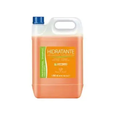 Hidratante shampoo for long-haired dogs, ideal for Yorkies, Maltese, and Afghans, in a 5-liter bottle.