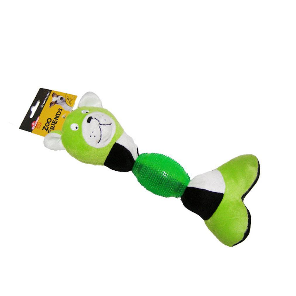 Играчка Friendly Zoo, зелена пълнена играчка за кучета, изработена от нетоксичен материал за безопасно дъвчене.
