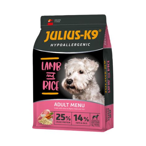 JULIUS-K9® ADULT HYPOALLERGENIC LAMB SMALL Агнешко & Ориз 12кг. – Хипоалергенна суха храна за израснали кучета от дребни породи