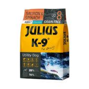 JULIUS-K9® GRAIN FREE ADULT SALMON Сьомга & Спанак 10кг. – Хипоалергенна суха храна за кучета БЕЗ ЗЪРНЕНИ КУЛТУРИ!