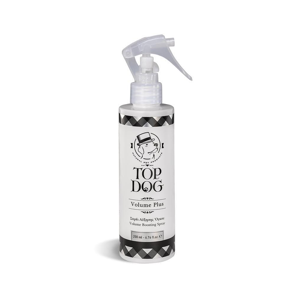 Volume Plus spray for dogs, 200 ml, with amino acids, keratin, and silk for added volume and nourishment.