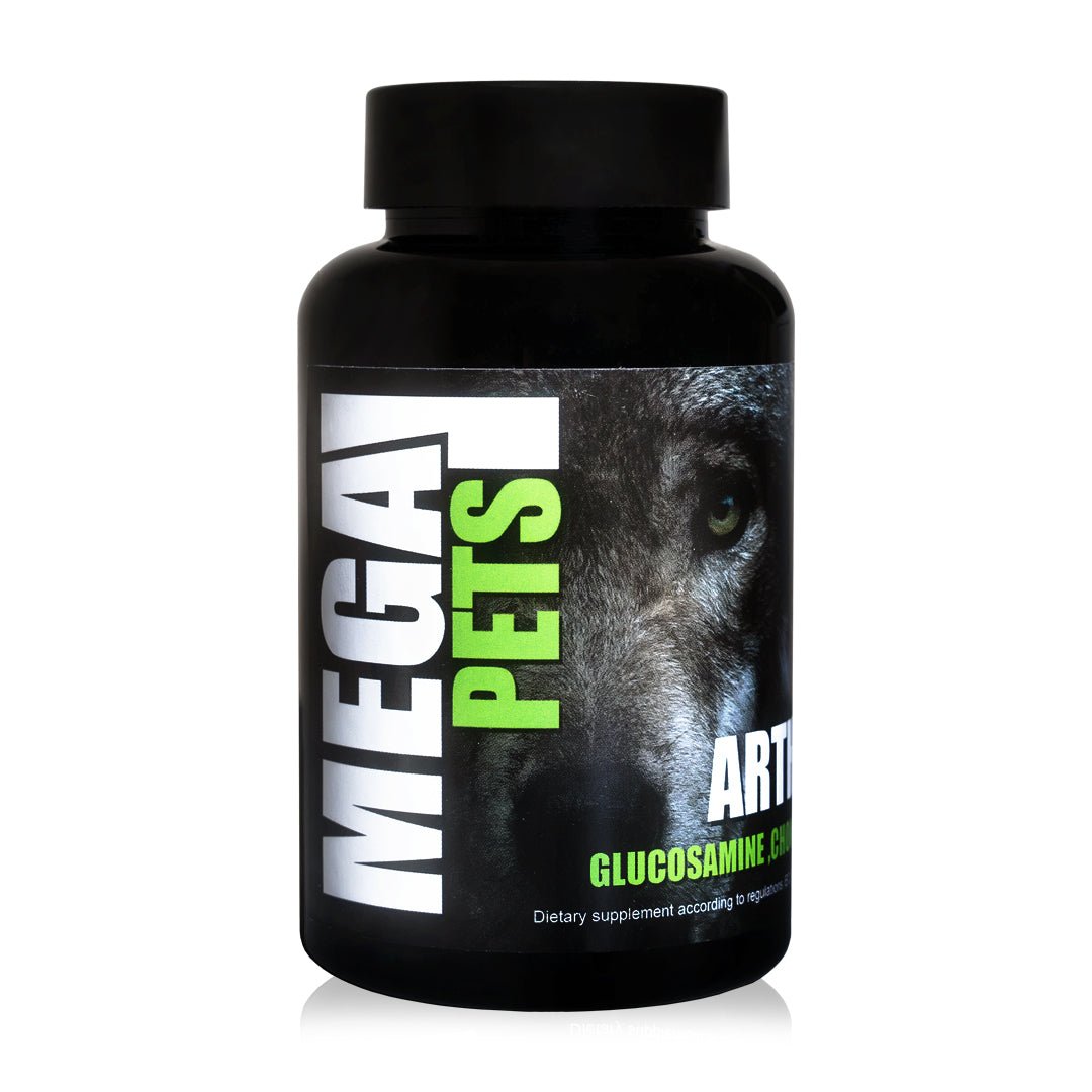 MEGA PETS Arthro glucosamine supplement for healthy joints in pets.