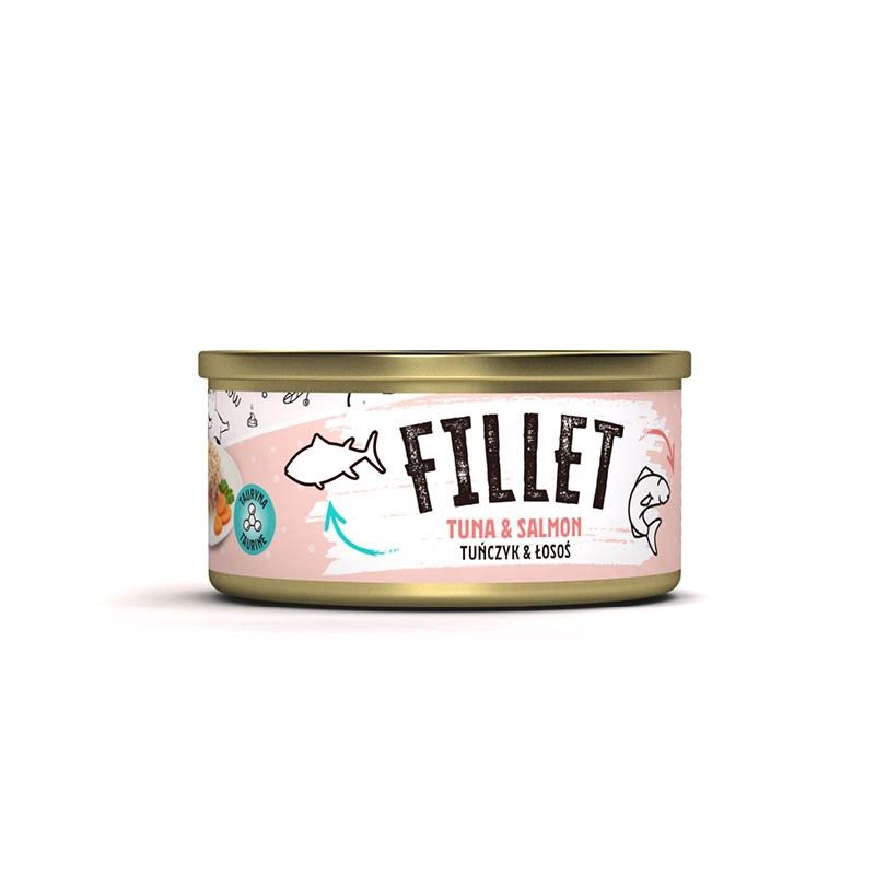 Mr. Bandit Tuna & Salmon Fillet can, featuring essential nutrients for cats in a convenient packaging.