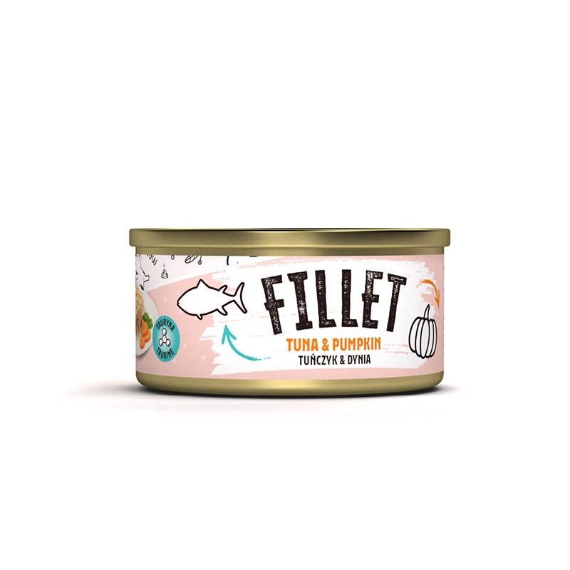 Mr. Bandit Fillet mix tuna and pumpkin in a can, nutritious meal for cats with appetizing jelly.
