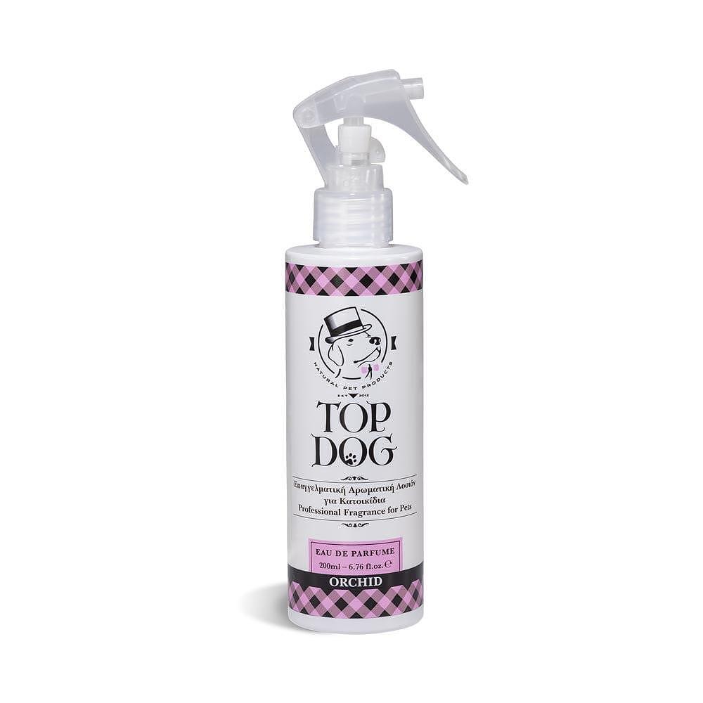 Professional Orchid perfume spray for dogs, 200 ml, hypoallergenic, long-lasting fragrance, no parabens or alcohol.